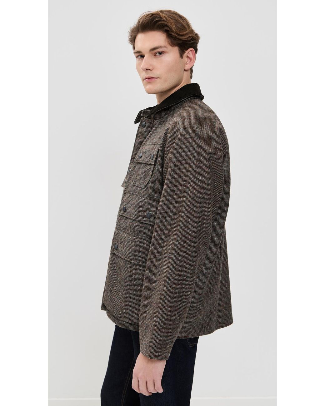 Barbour Black Editor Wool Jacket for men