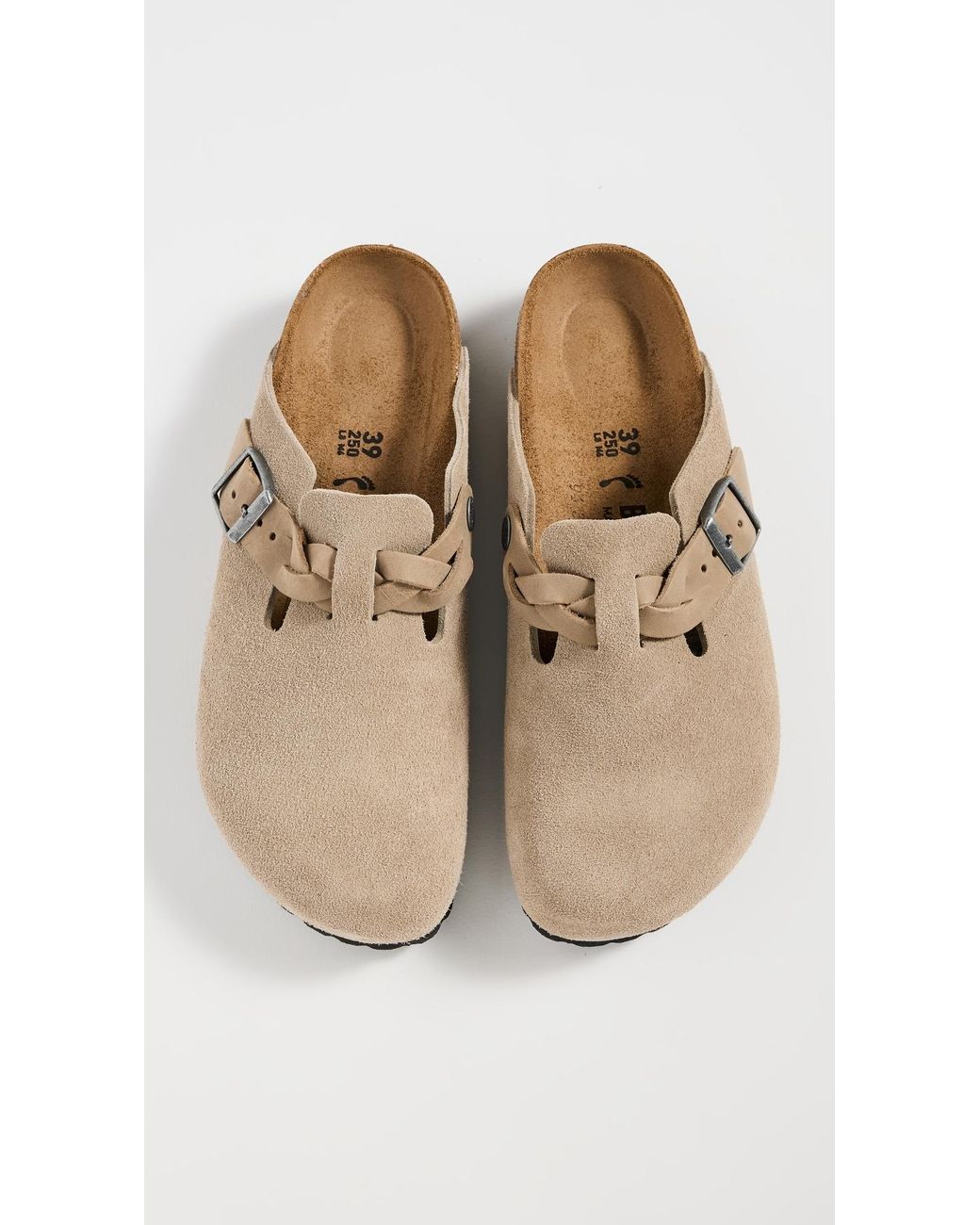 Birkenstock White Boston Braid Clogs