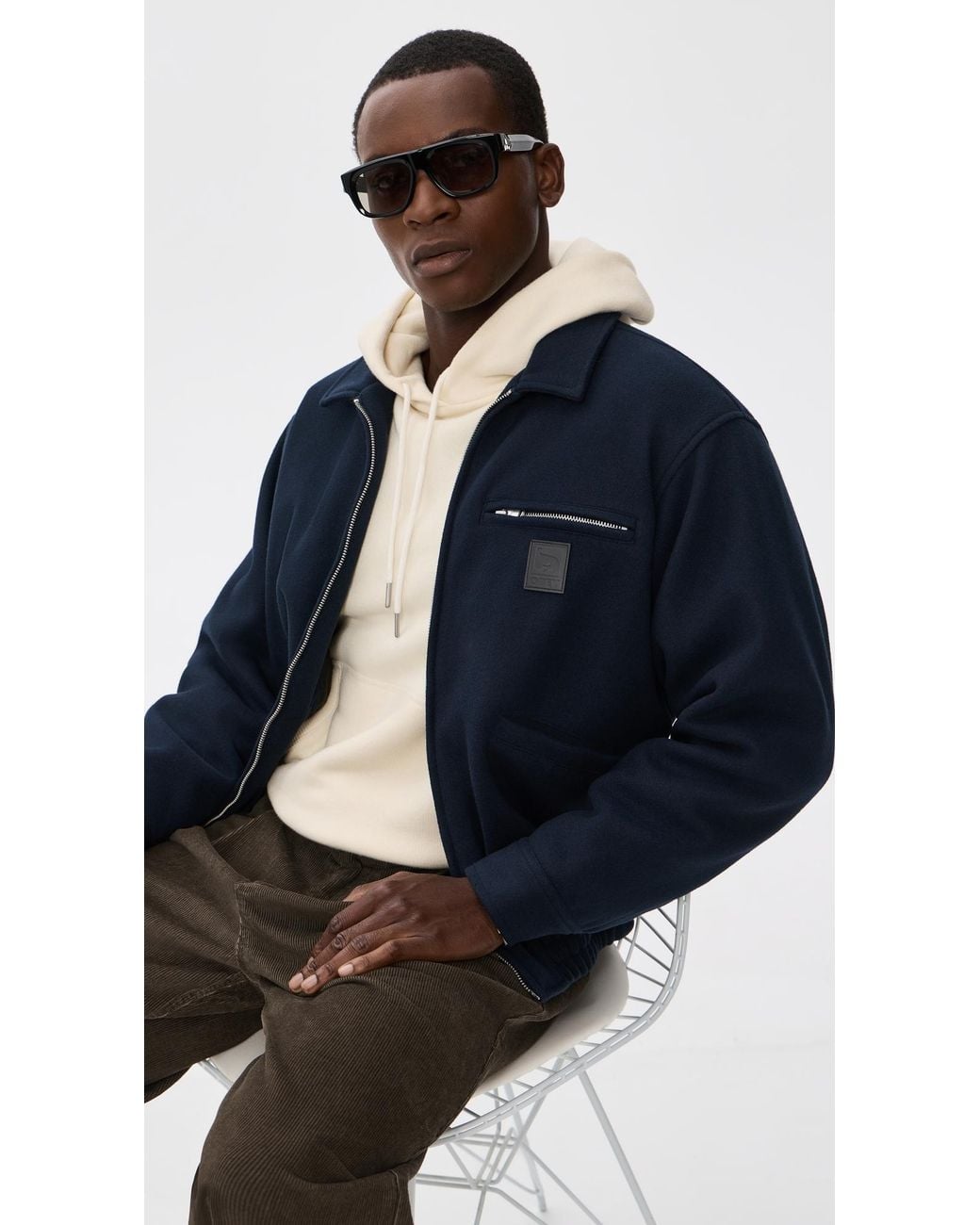 Obey Blue Ledger Blouson Jacket for men