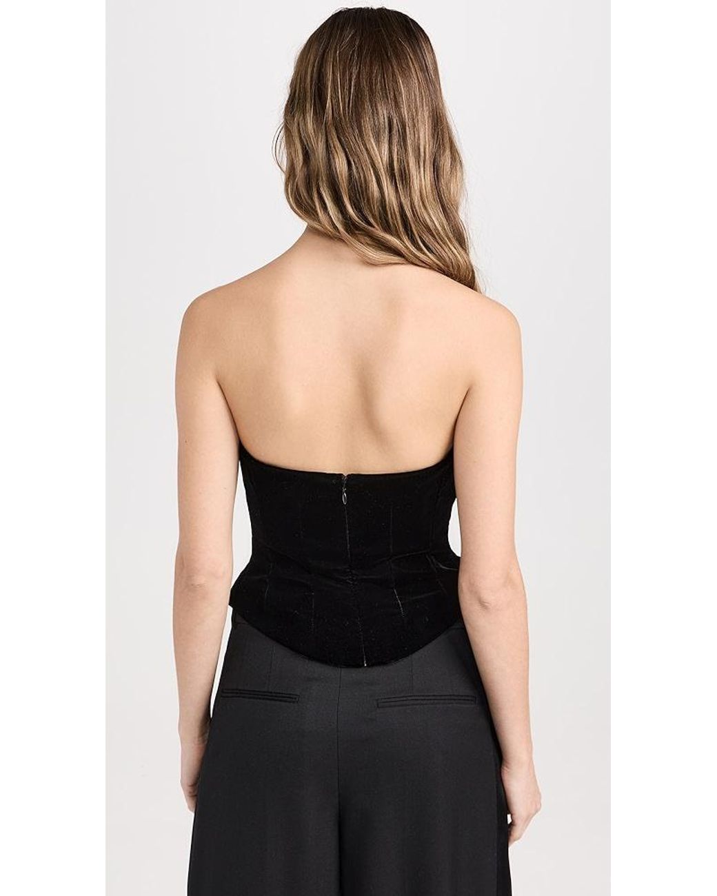 Giubba strapless velvet corset top in black - Max Mara