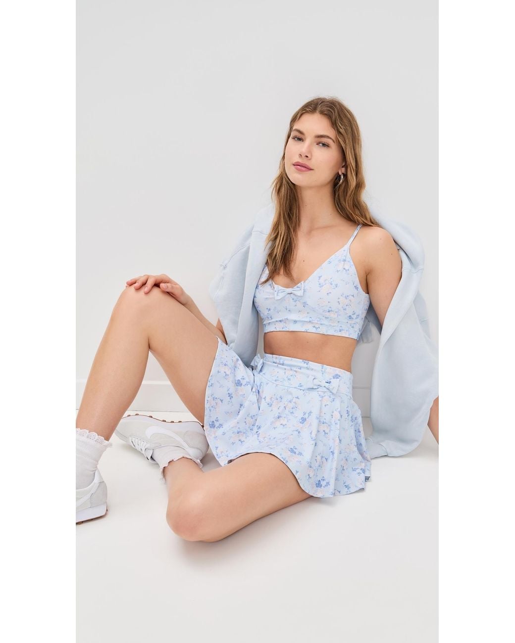 LoveShackFancy Blue Corene Skort