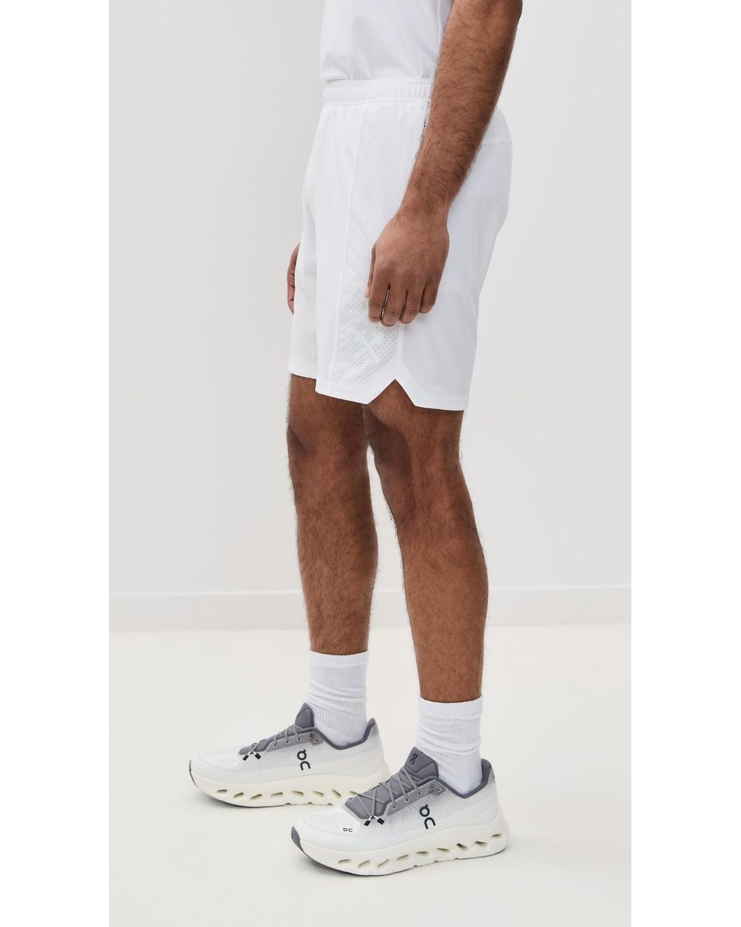 Rhone White Lined Backspin Shorts 7 for men