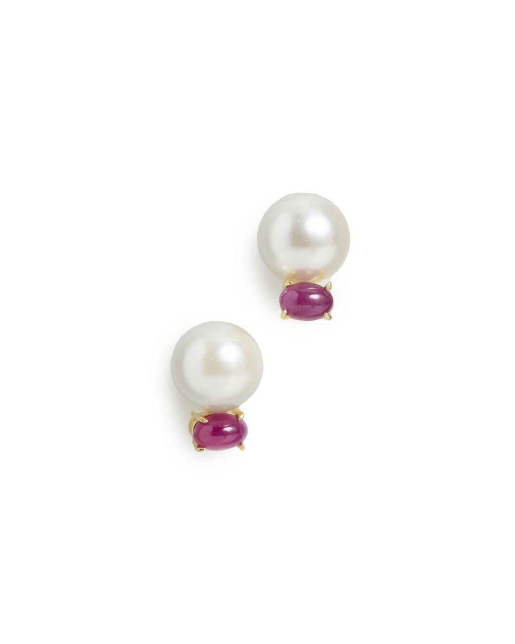 Shashi Black Nava Ruby Stud Earrings