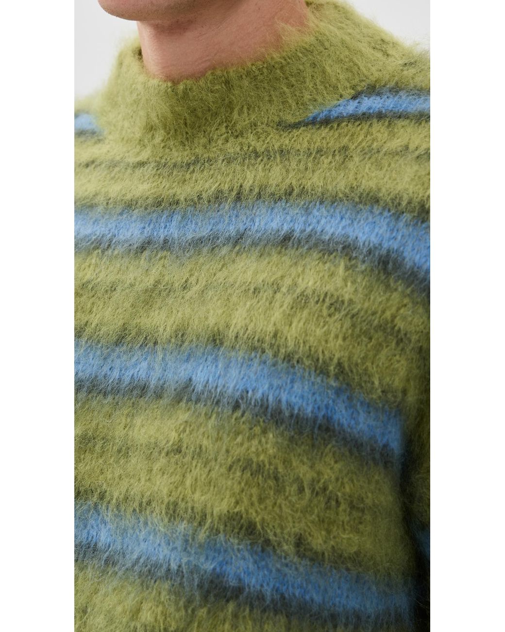 Marni Fuzzy Wuzzy Brushed Stripes Sweater in Green for Men | Lyst