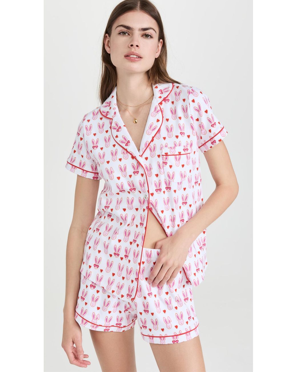 Roberta Roller Rabbit Lovestruck Polo Pajamas in White | Lyst