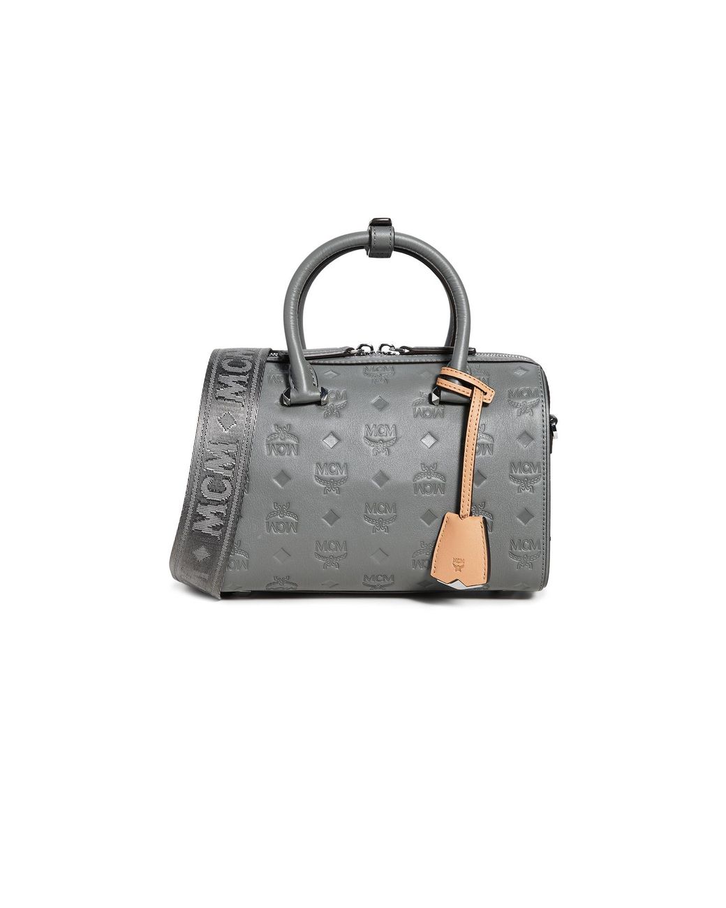Mcm essential boston top in monogram leather