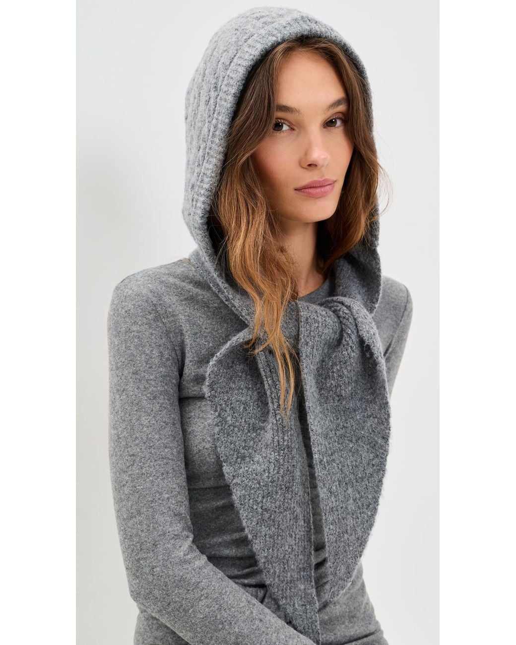 Hat Attack Black Cable Hooded Scarf