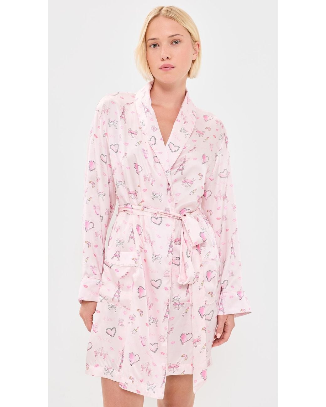 LoveShackFancy Pink Silk Robe