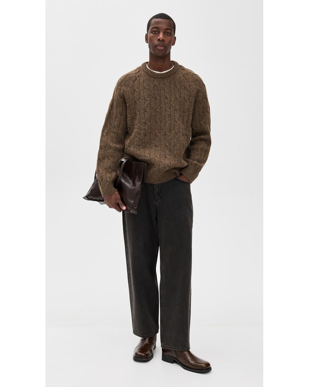 Howlin' By Morrison Brown Cable Guy Sweater for men