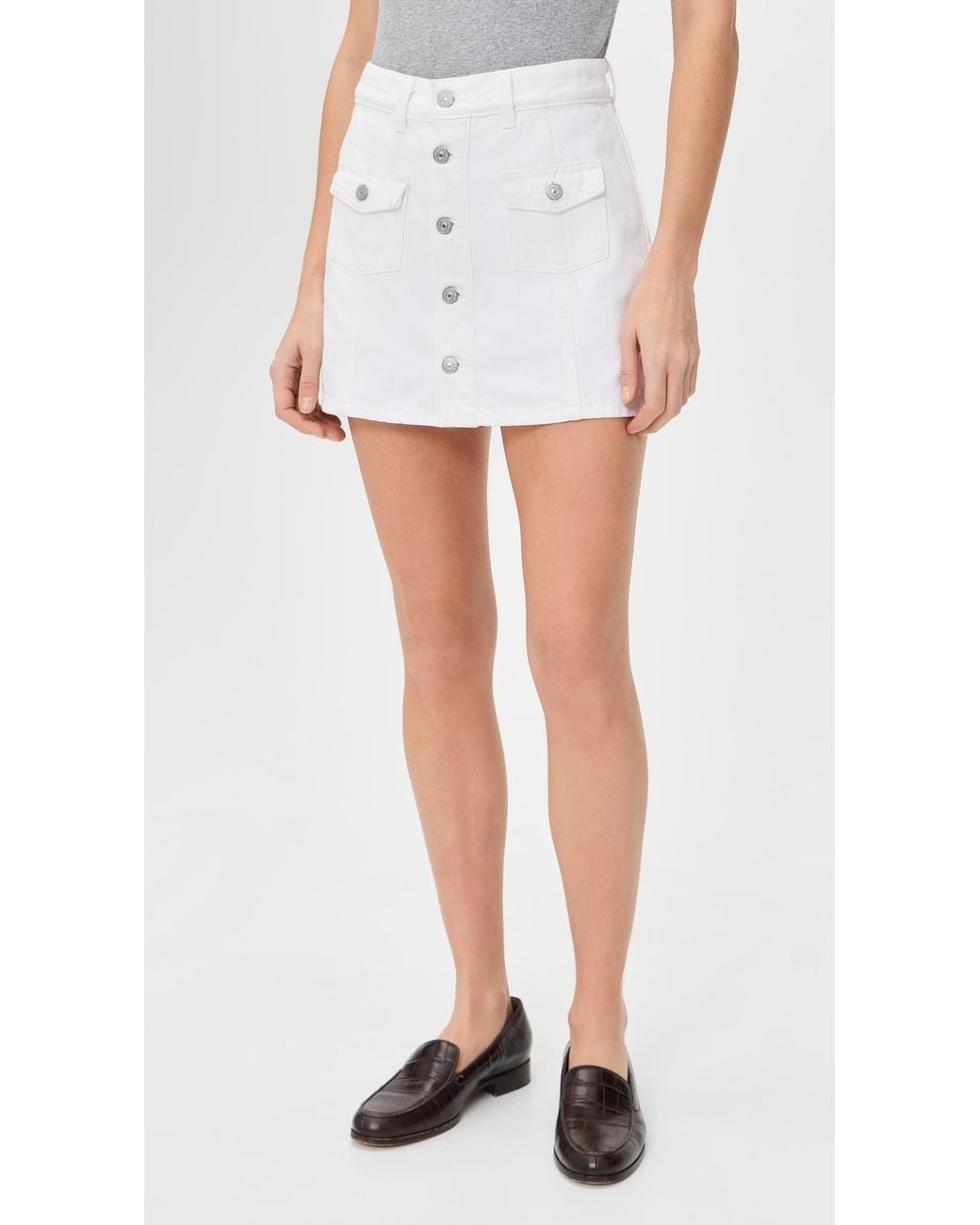Levi's White Button Front Skort