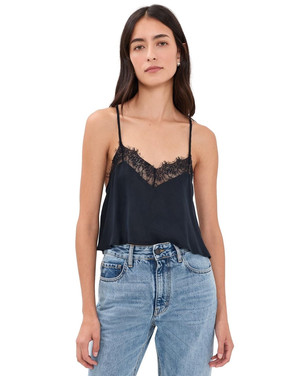 Re/done Black Isla Lace Cami
