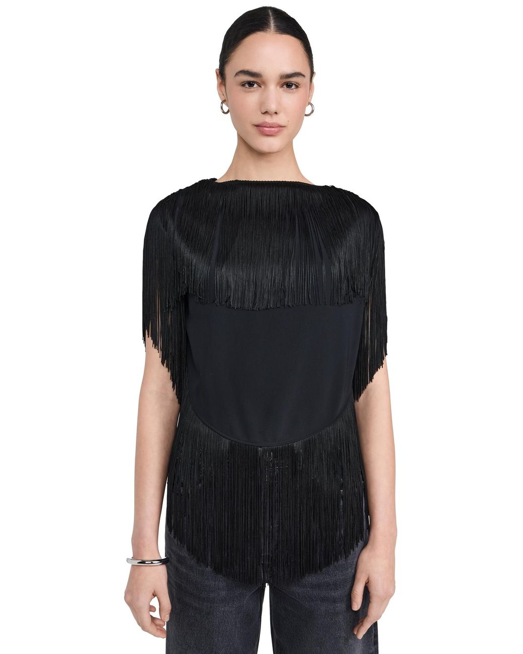 トップス MAISON MARTIN MARGIELA FRINGE T-SHIRT MAISON MARGIELA Décortiqué Fringe T-shirt - Wrong Weather