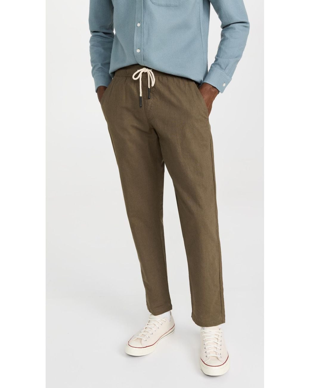 Oas Green Linen Pants for men