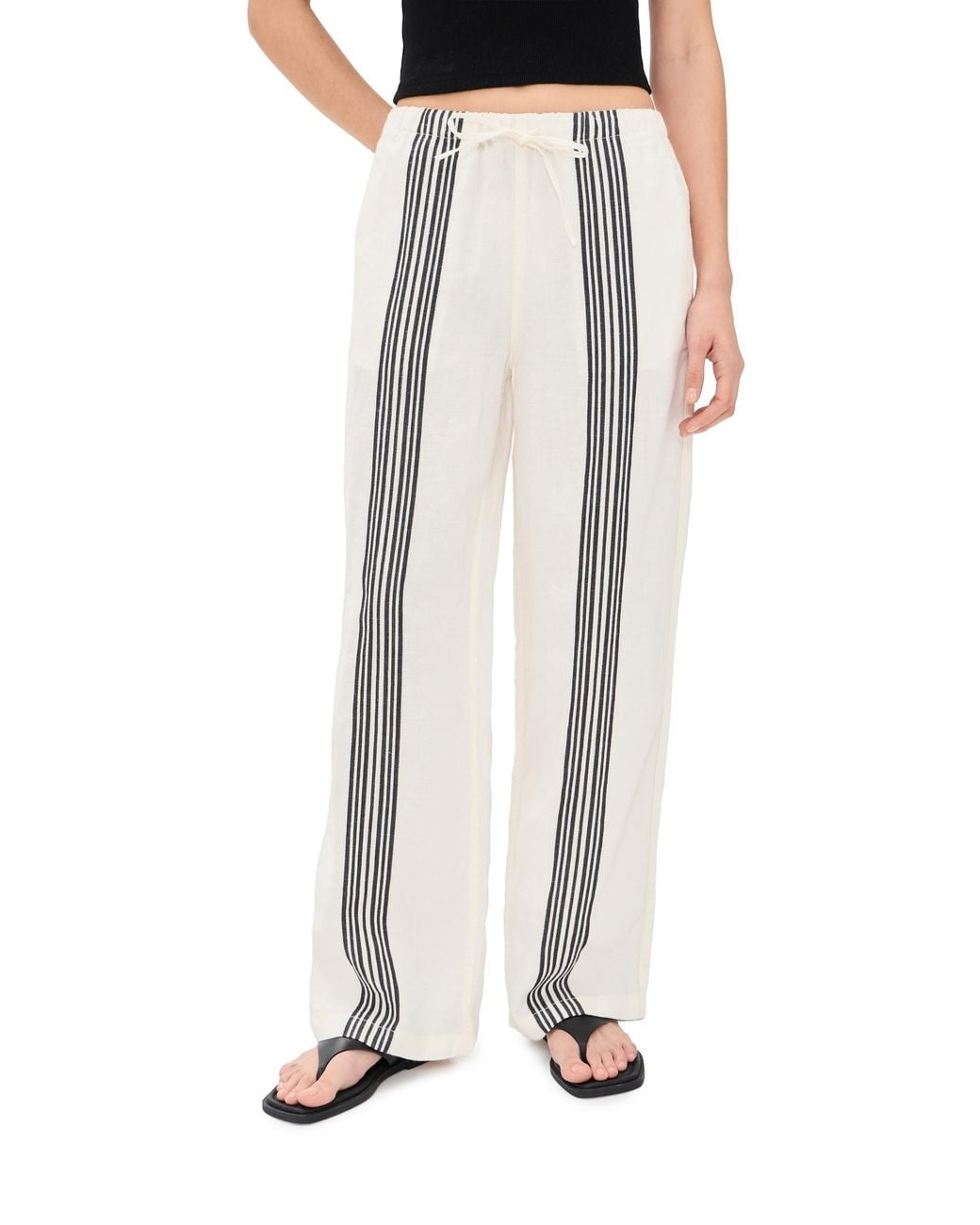 Madewell White Pull-On Linen Pants