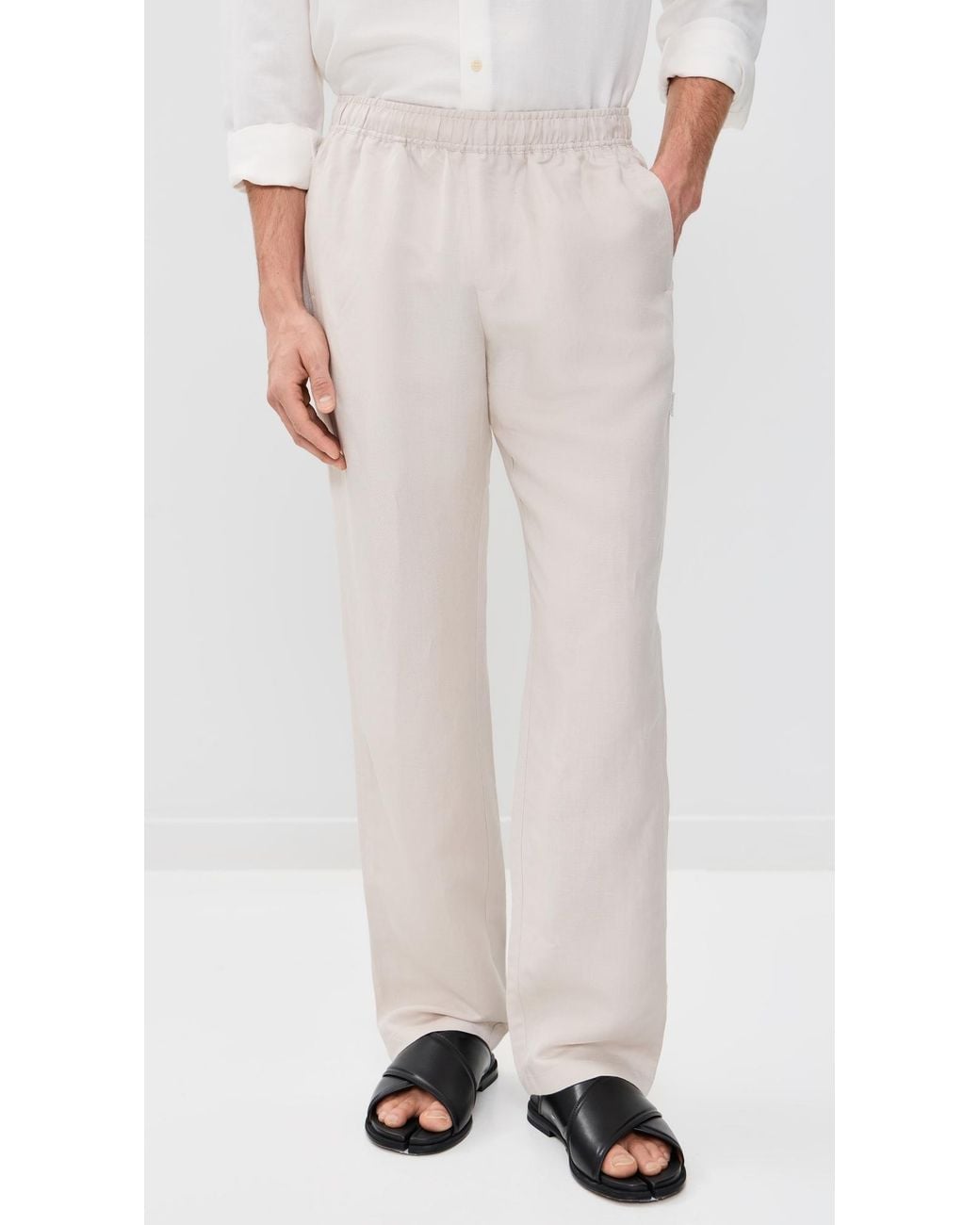 AUTO-REPLY White Linen Pants for men