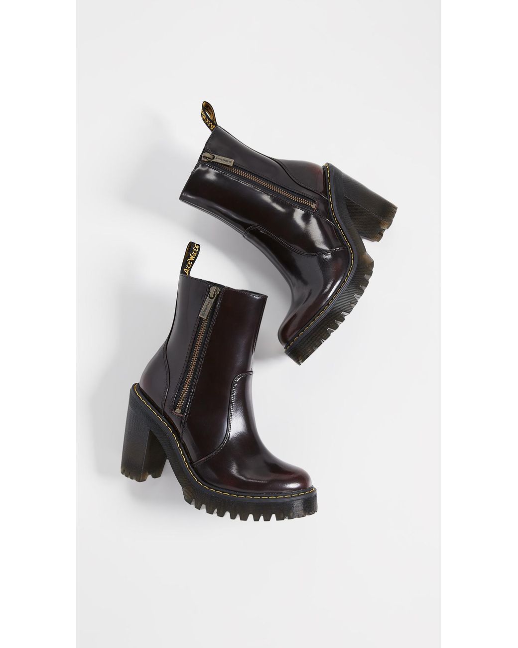 Dr. Martens Leather Magdalena Ii Ankle Boots in Cherry Red (Black) | Lyst