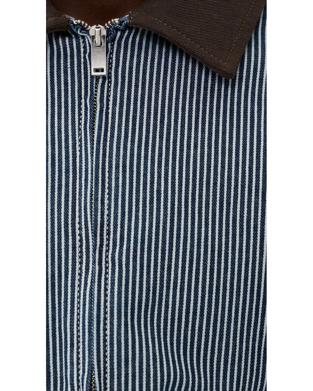 Les Deux Blue Robert Striped Denim Jacket for men