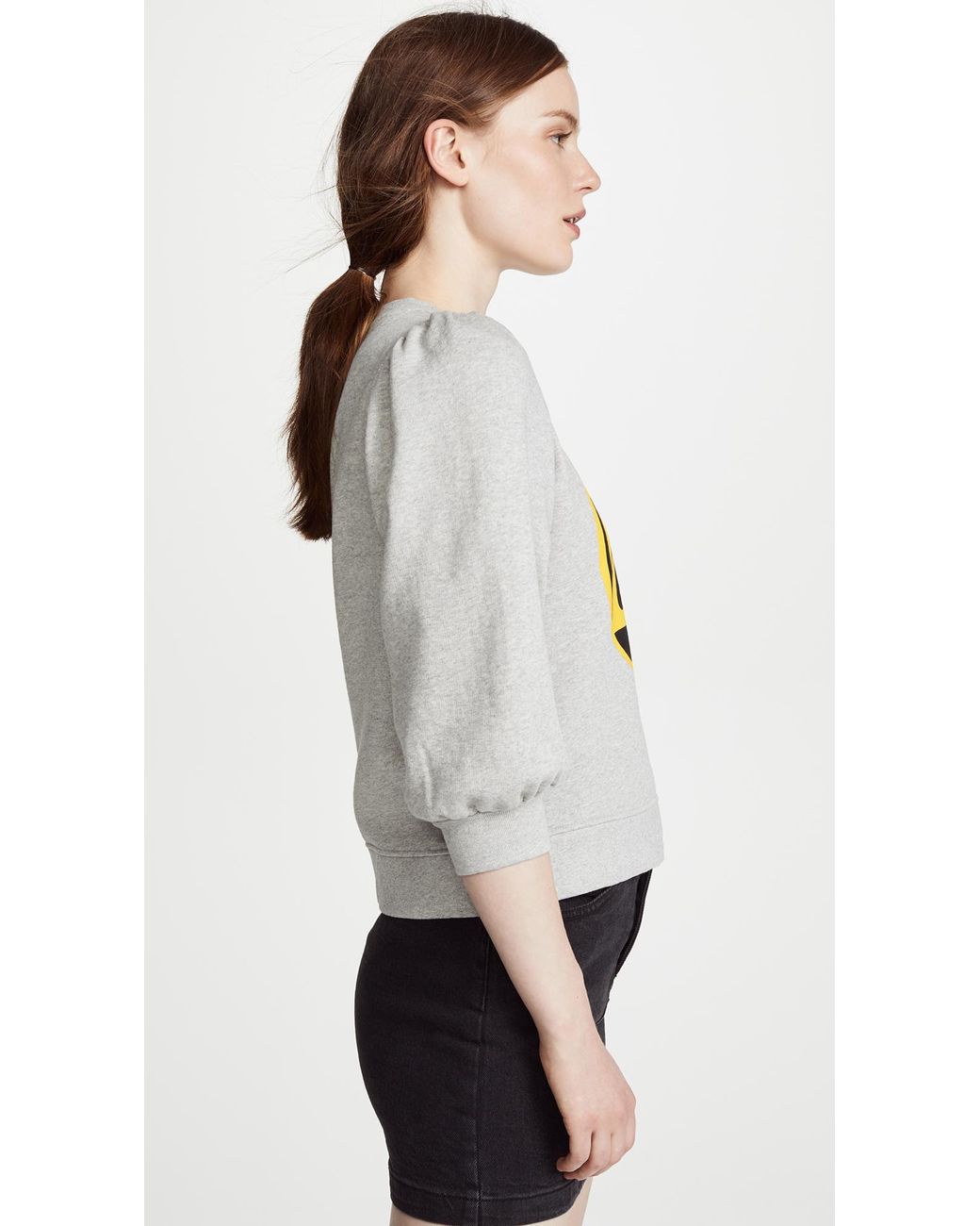 Ganni Fleece Honey Sweatshirt in Gray | Lyst