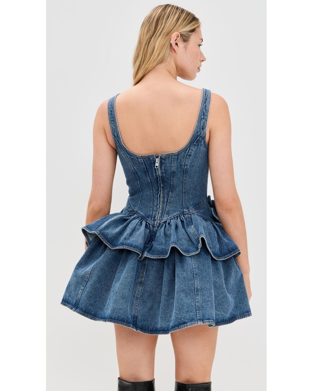 aknvas denim flower dress 3D FLOWER DENIM FROM THE FALL 24 RUNWAY SHOW
