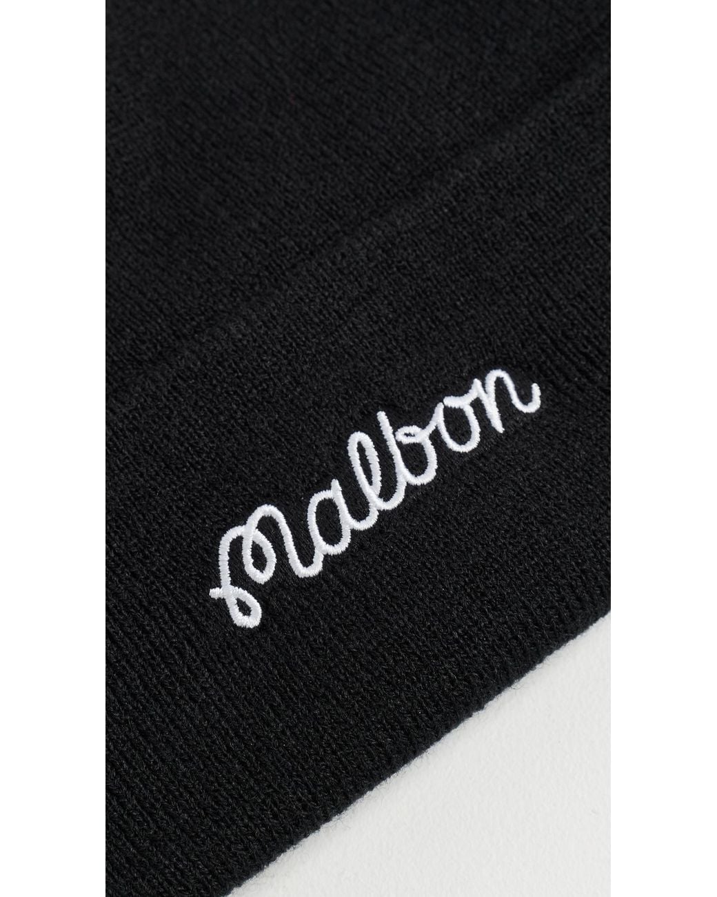 Malbon Black Script Beanie for men