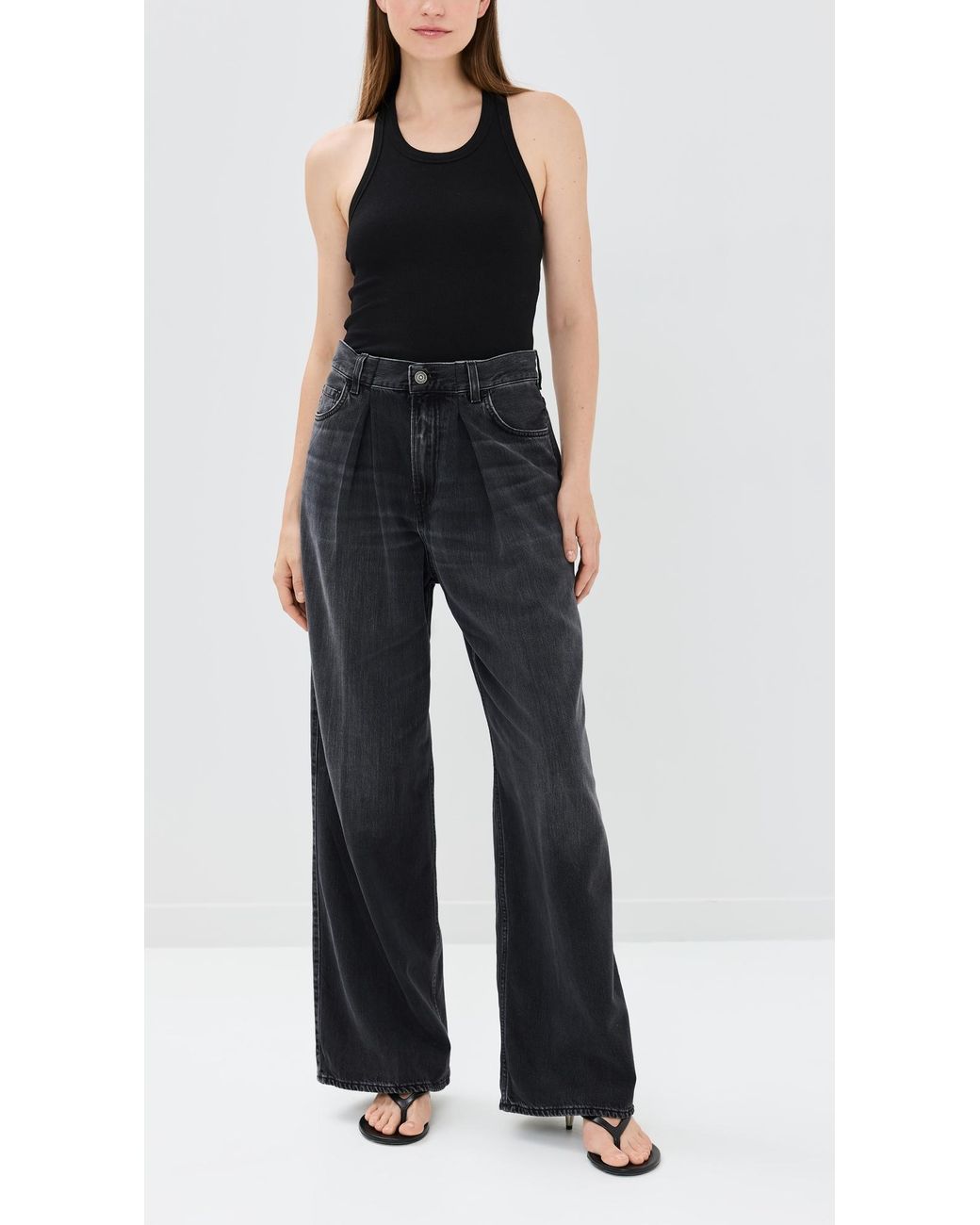 ボトムスその他 HAIKURE Wide Candy black denim jeans Haikure Candy high-rise wide-leg Jeans | Black | FARFETCH