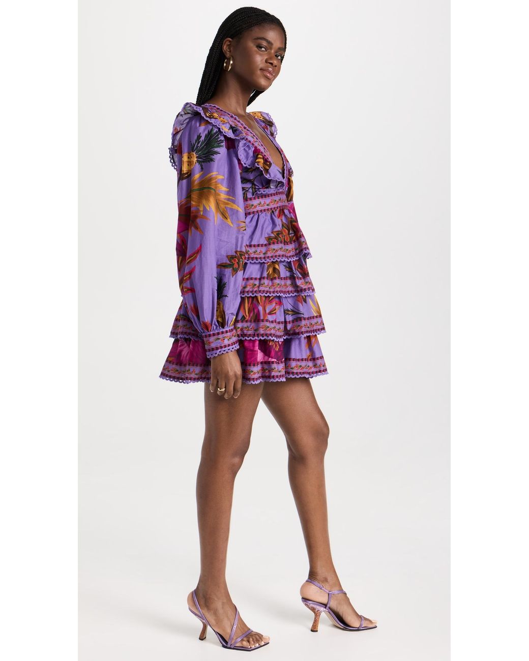 FARM Rio Purple Flower Mini Dre Maxi Flower Purple in Red | Lyst