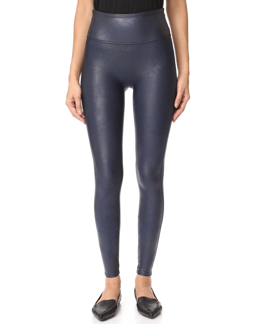 Spanx Faux Leather Leggings in Blue