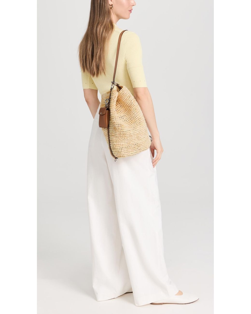 Proenza Schouler White Label Spring raffia bucket bag - Brown