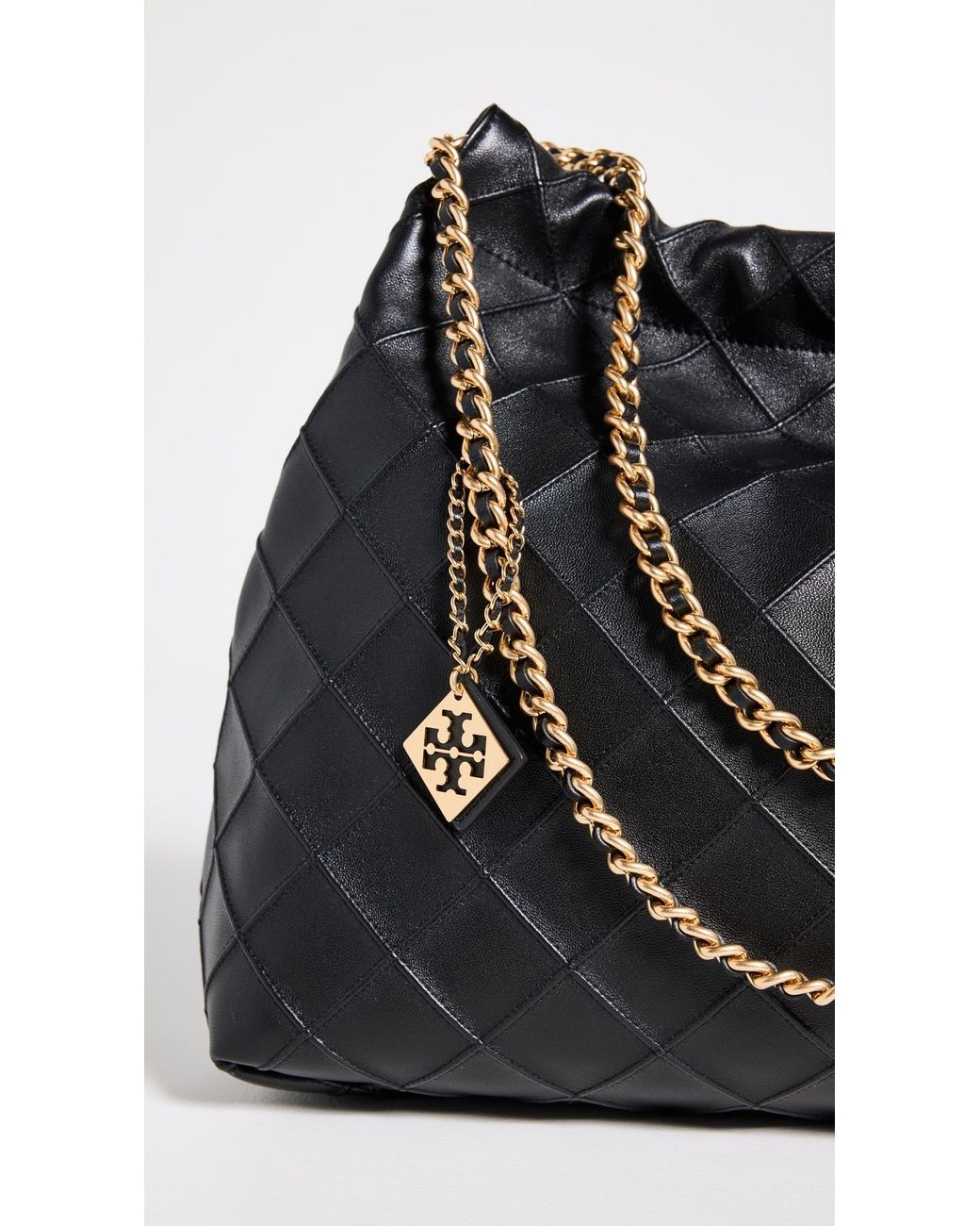 Tory Burch Black Fleming Soft Drawstring Hobo Bag