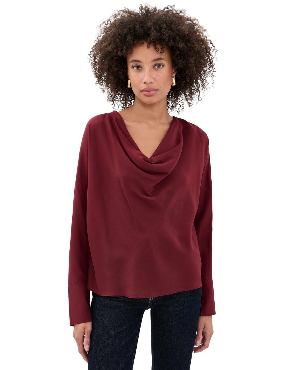Rag & Bone Red Vinnie Silk Blouse