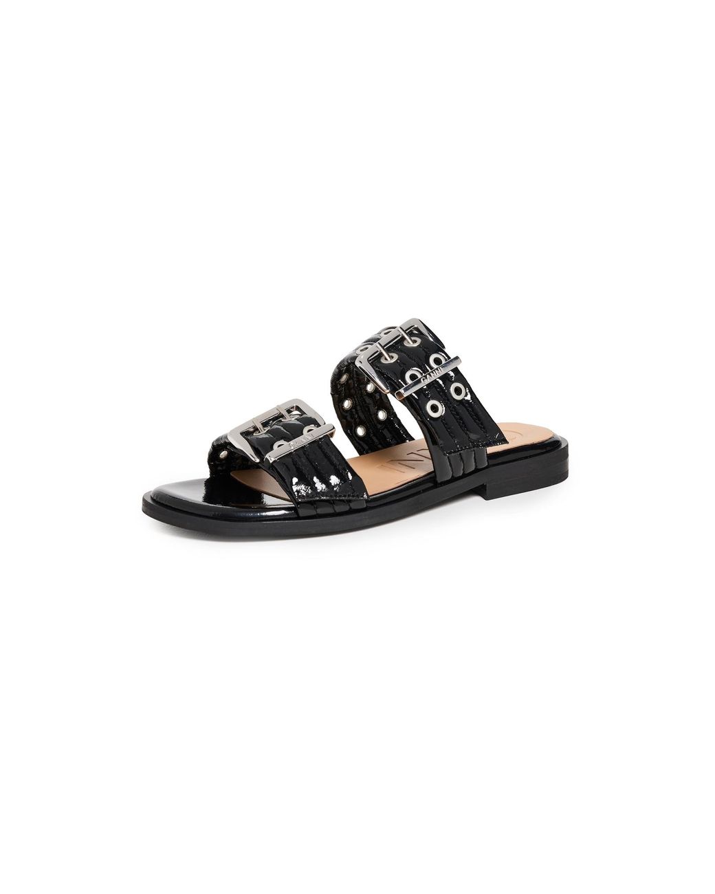 【GANNI】FEMININE BUCKLE TWO-STRAP SANDALS / 各色 Faded Denim Blue Denim Feminine Buckle Two-Strap Sandals