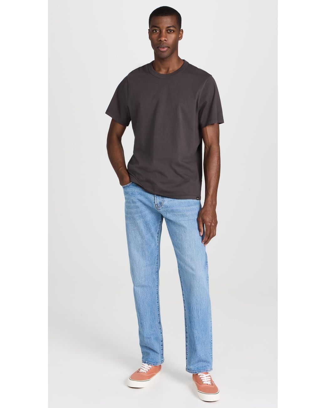 Madewell Black Garment-Dyed Allday Crewneck Tee for men