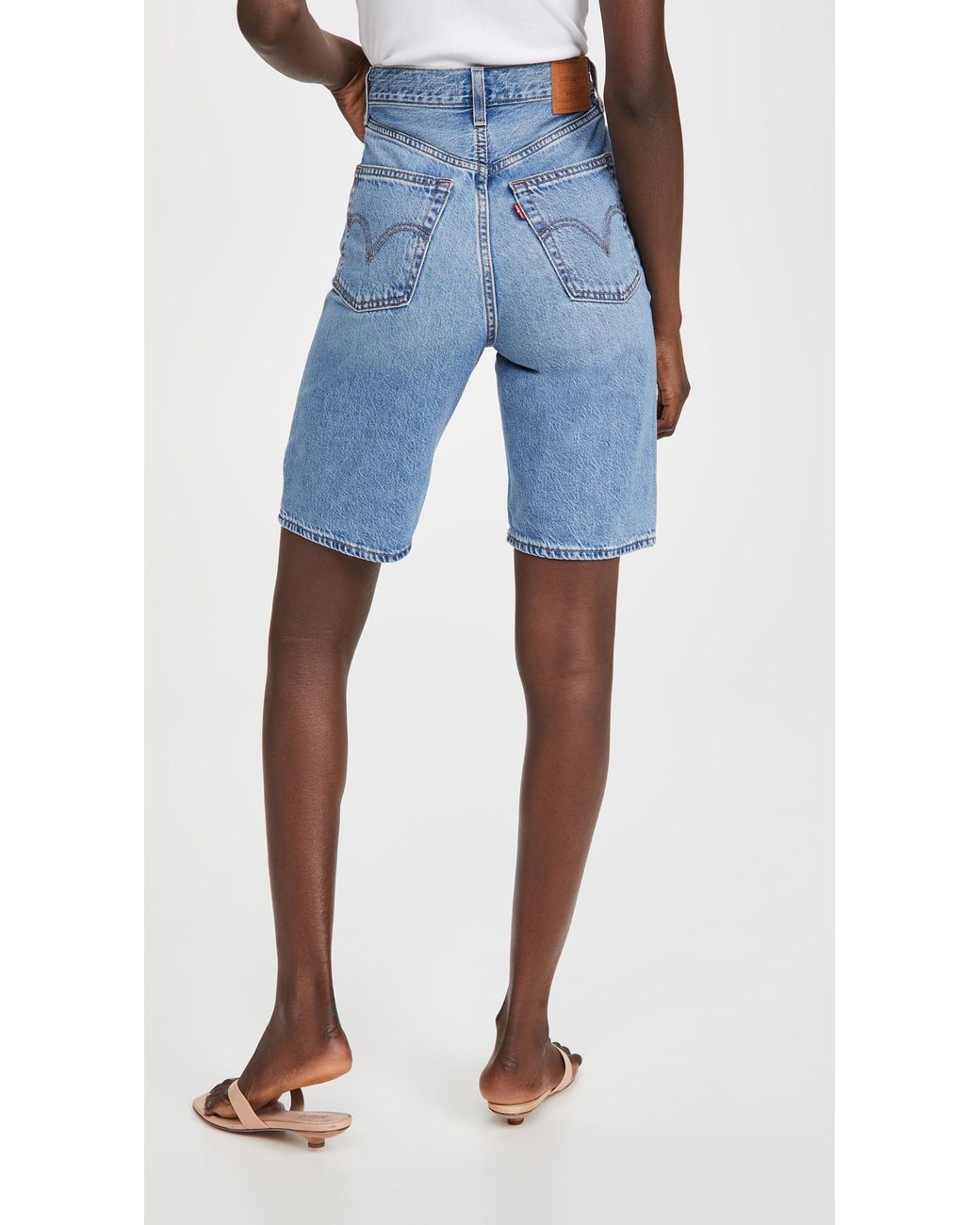 Levi's High Loose Bermuda Shorts in Blue | Lyst