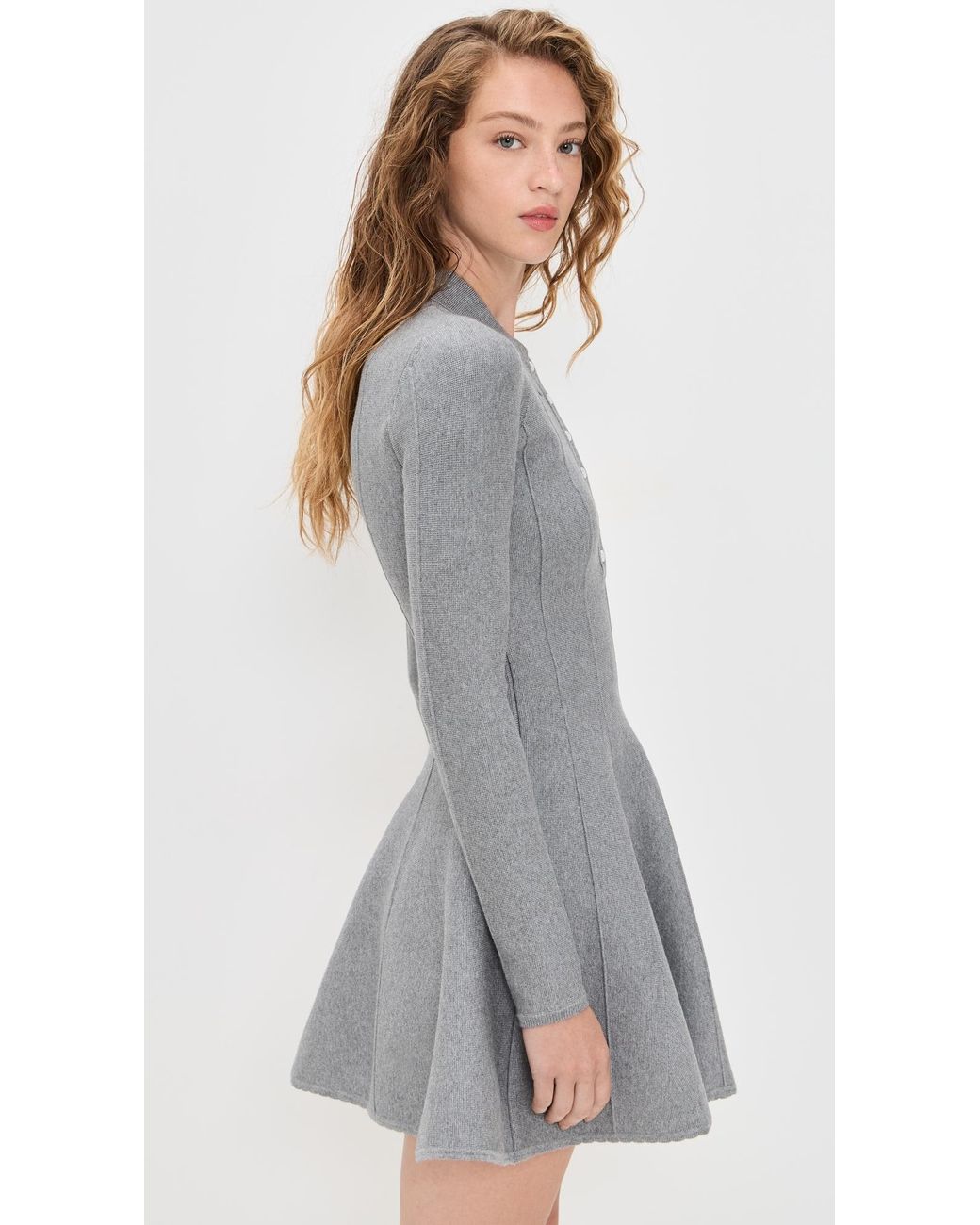 Fleur du Mal Henley Flared Corset Dress in Gray | Lyst