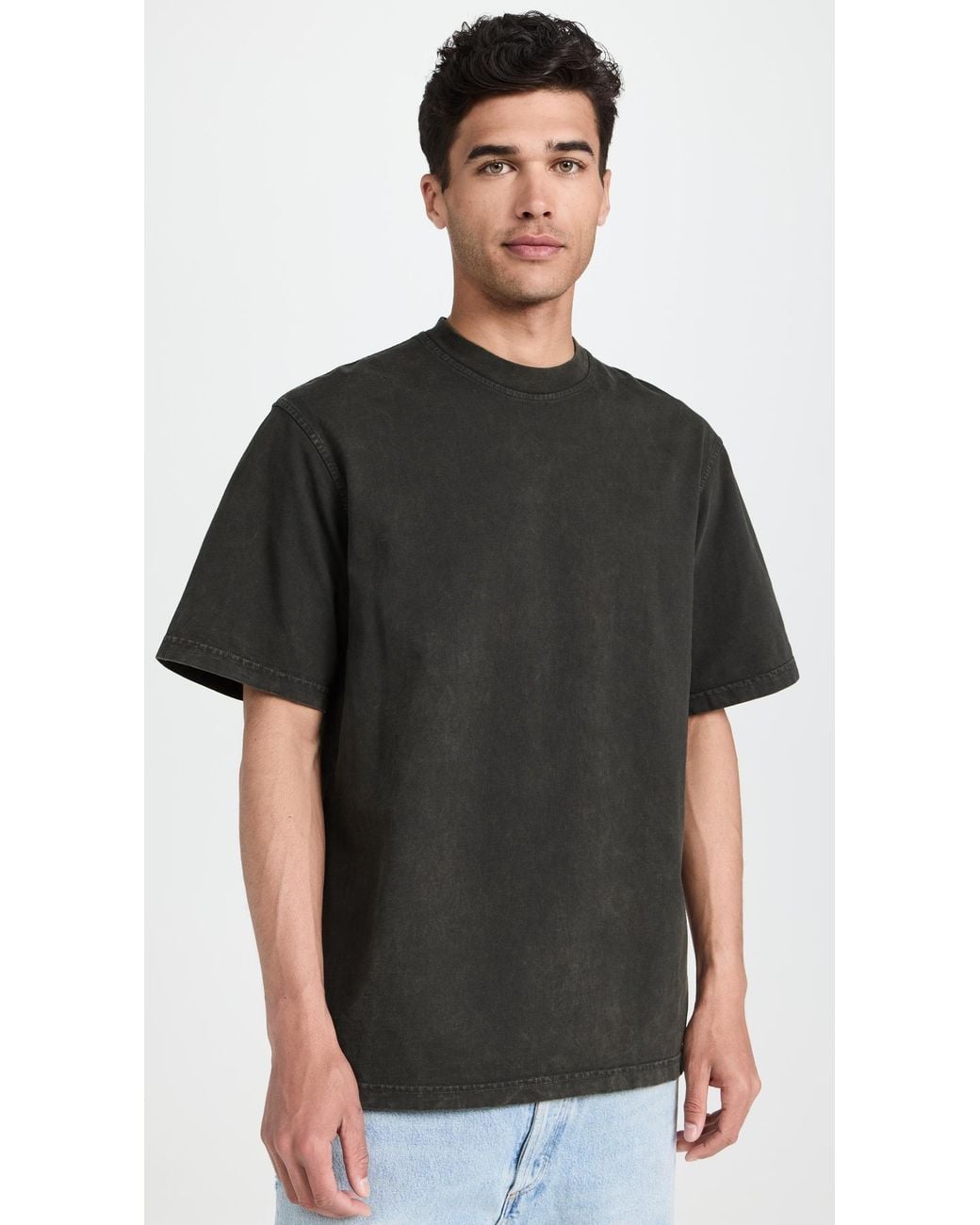 Agolde Black Asha Mock Neck Tee for men