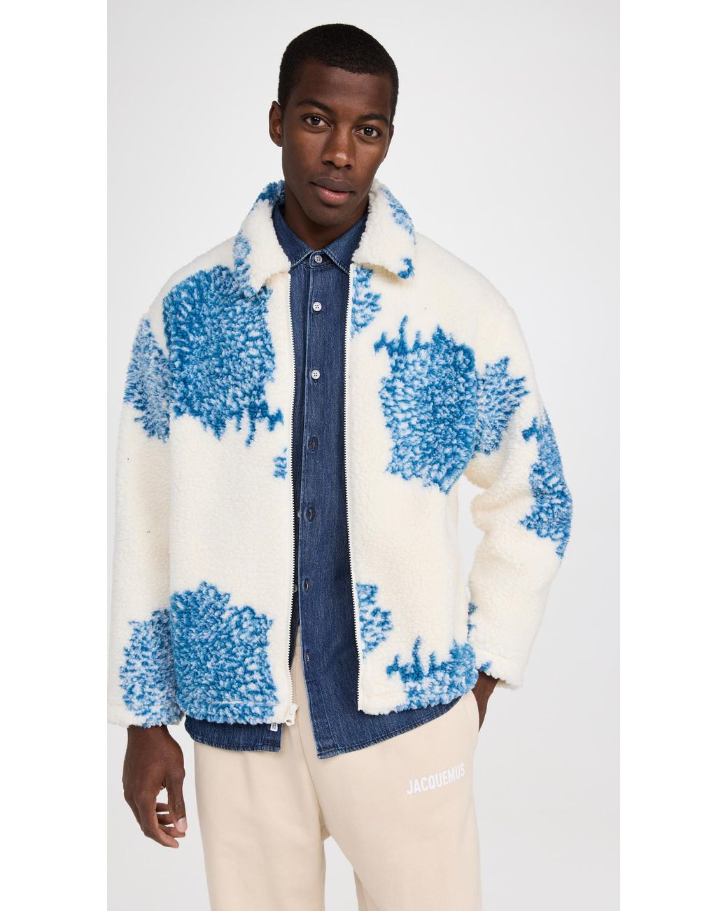 Obey Bistro Sherpa Jacket in Blue for Men Lyst