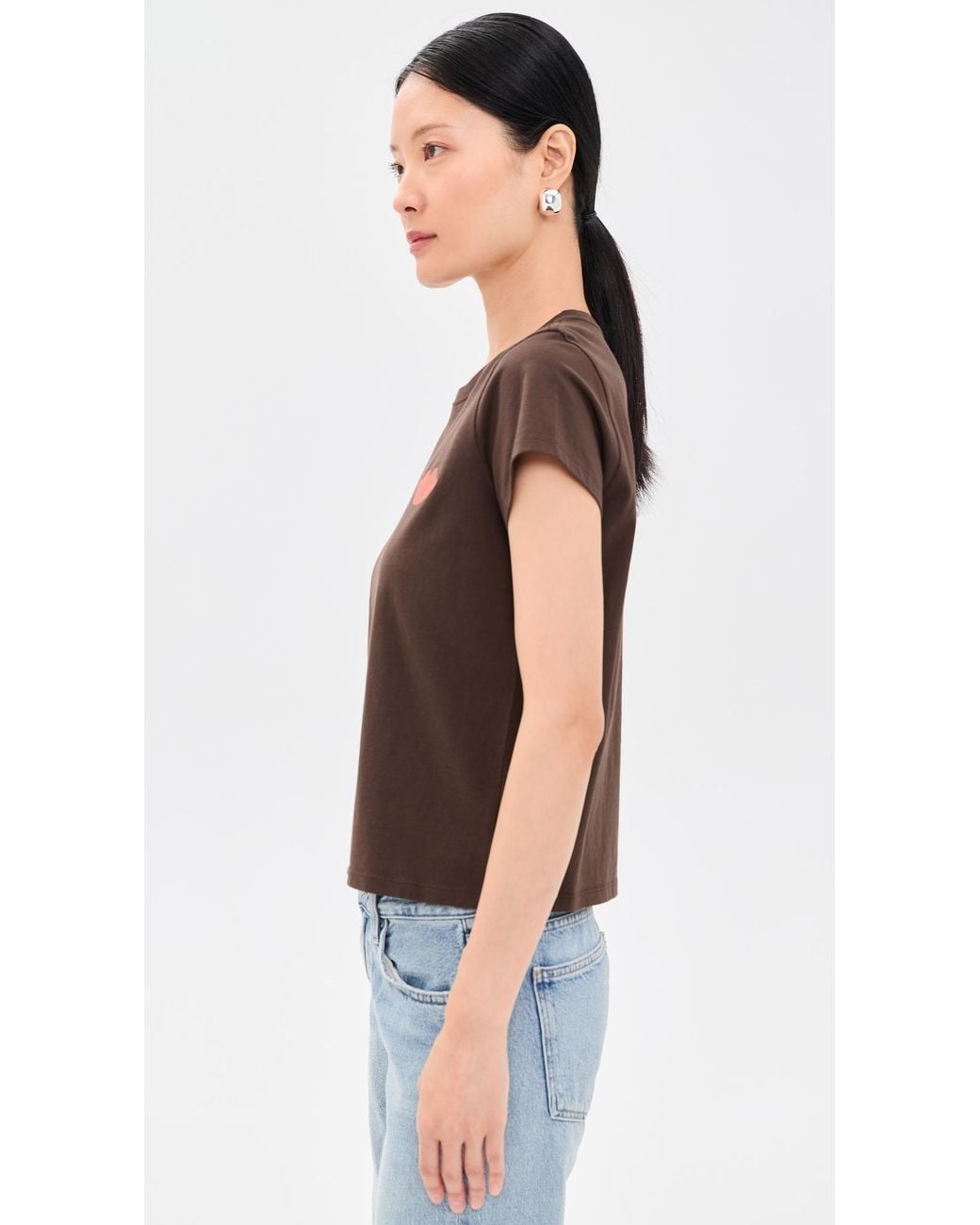 Clare V. Classic Lips Tee in Black | Lyst