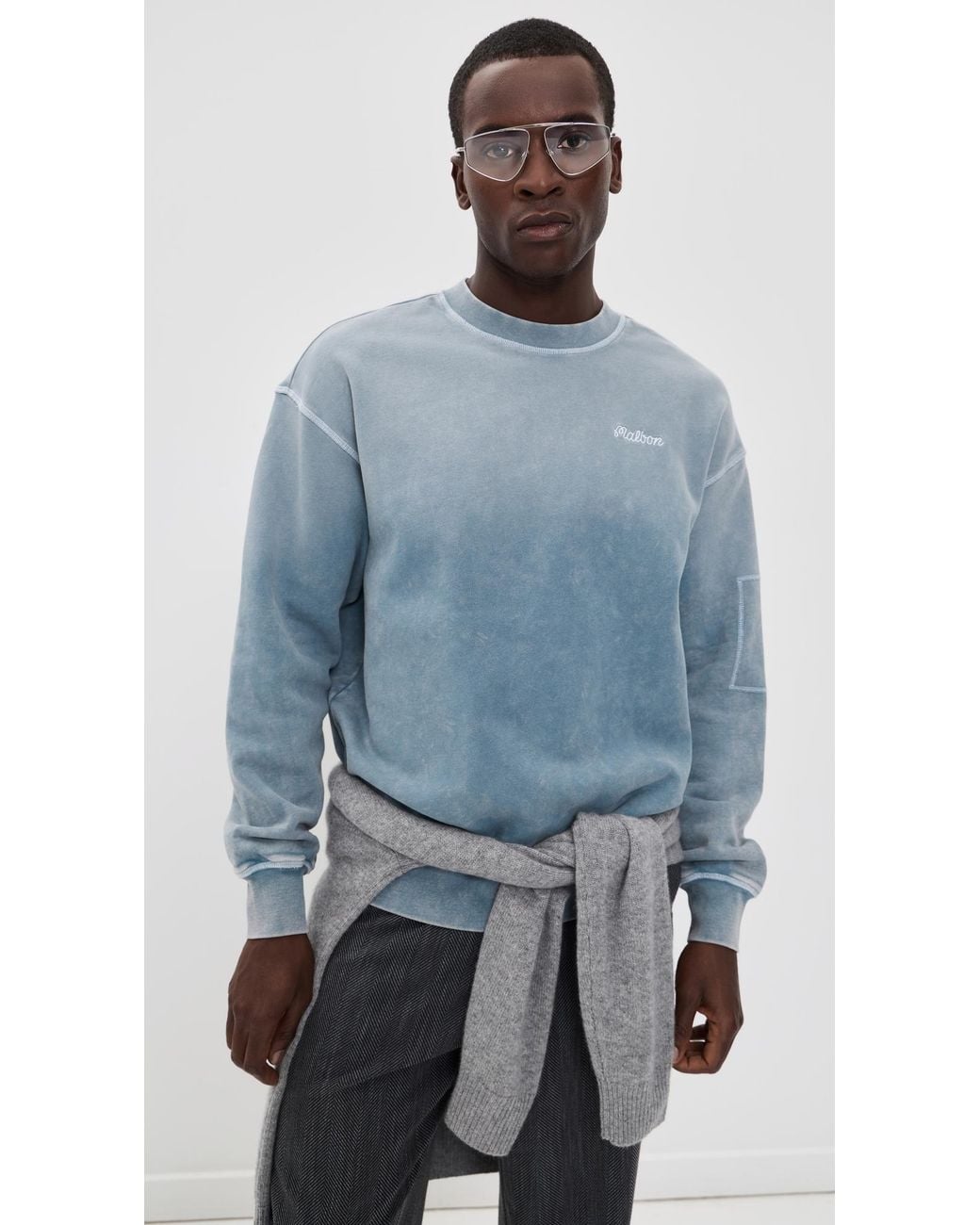 Malbon Blue Range Fragment Sweatshirt for men