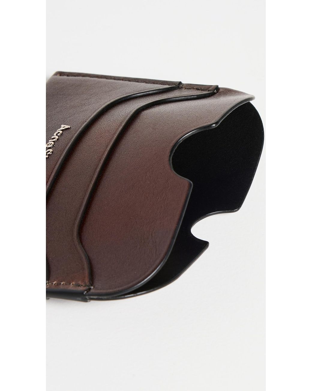 Acne Brown Elmas Aged Leather Card Case for men