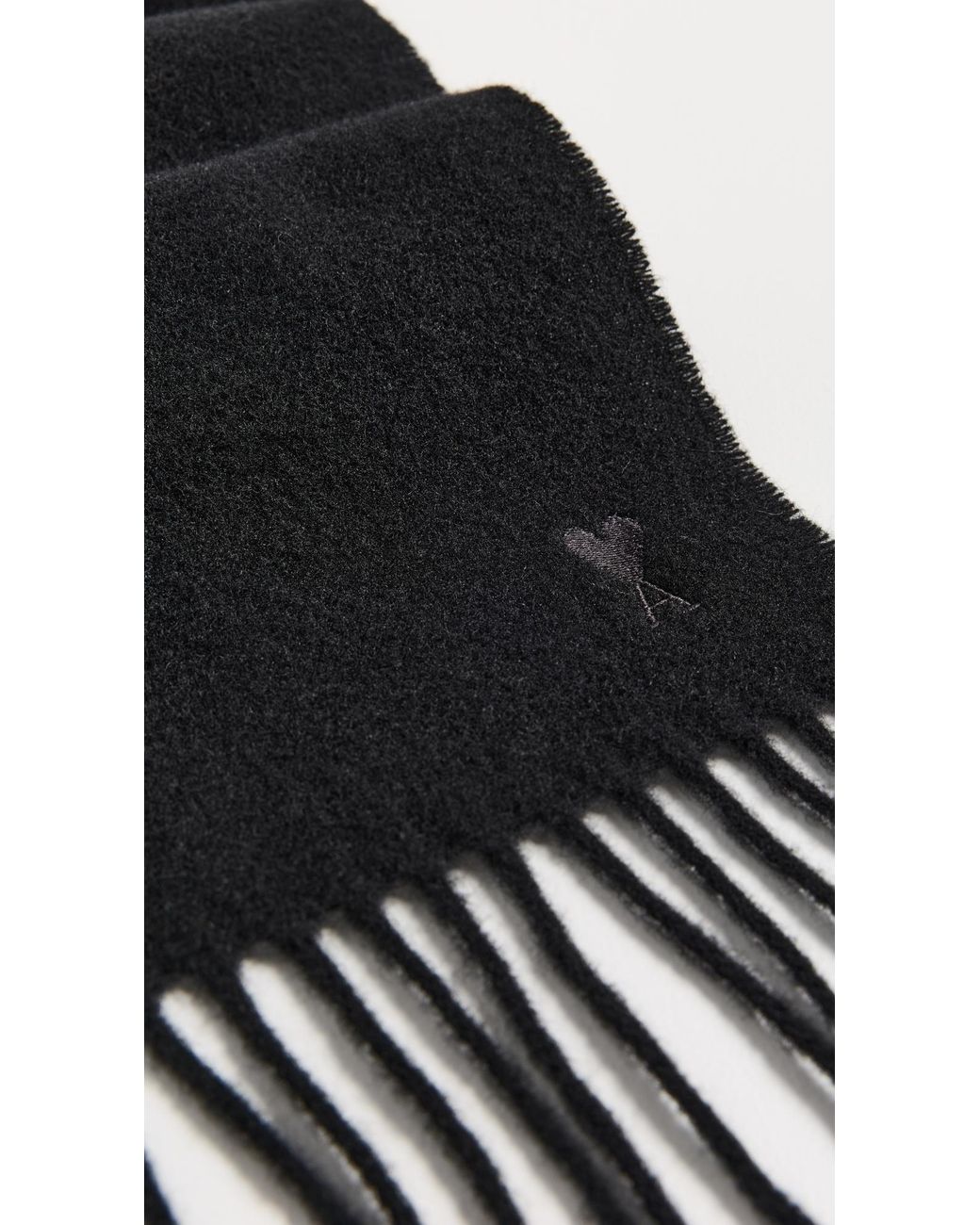 AMI Black Wool Scarf for men
