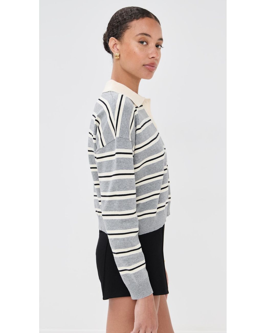 Le Bos Black Zadie Cropped Polo