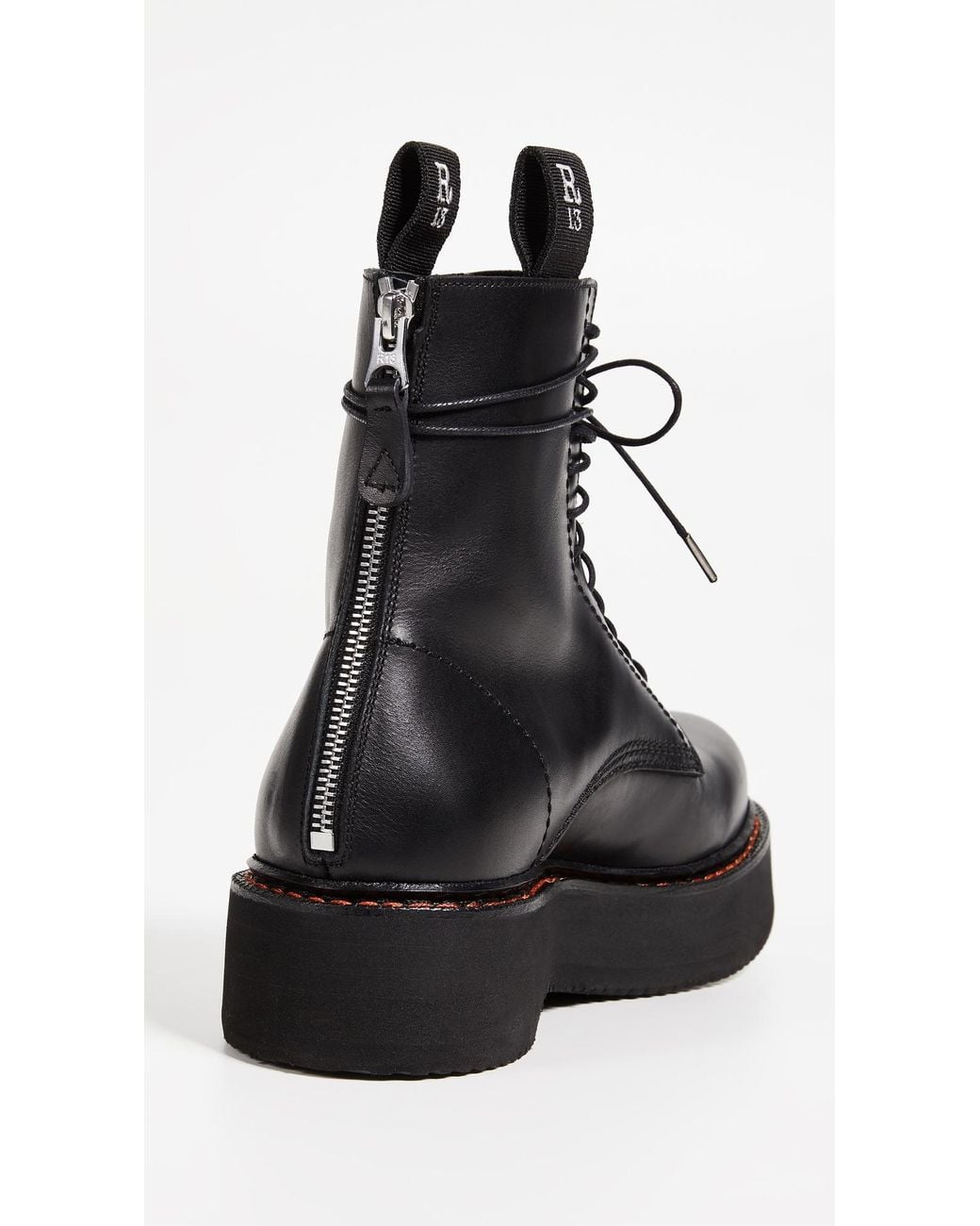 R13 Black Platform Combat Boots