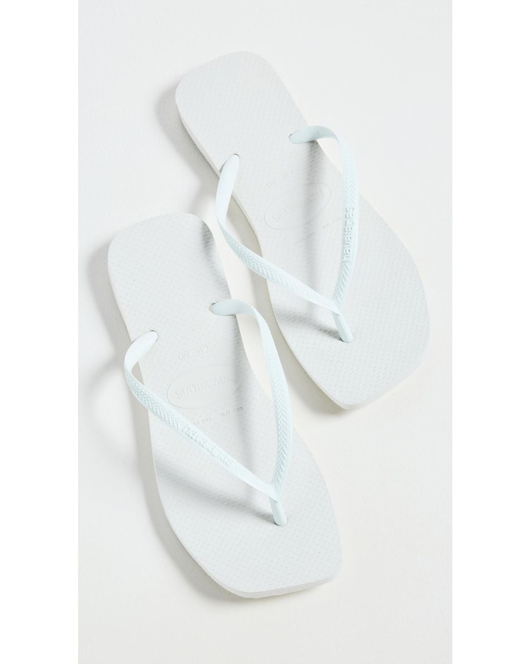Havaianas White Slim Square Flip Flops