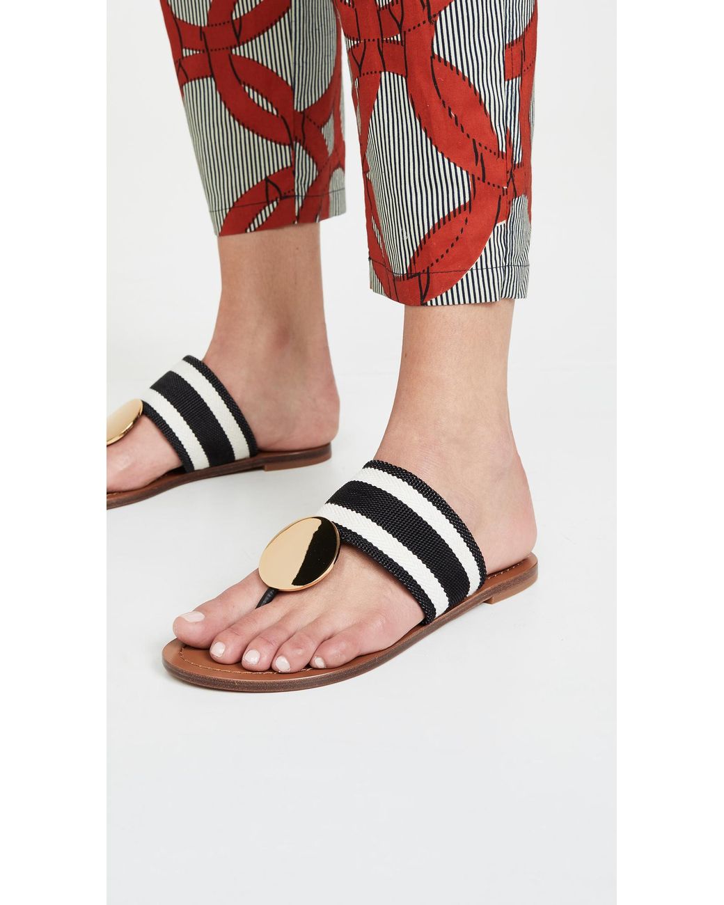 Tory Burch Patos Disk Sandals in Black | Lyst