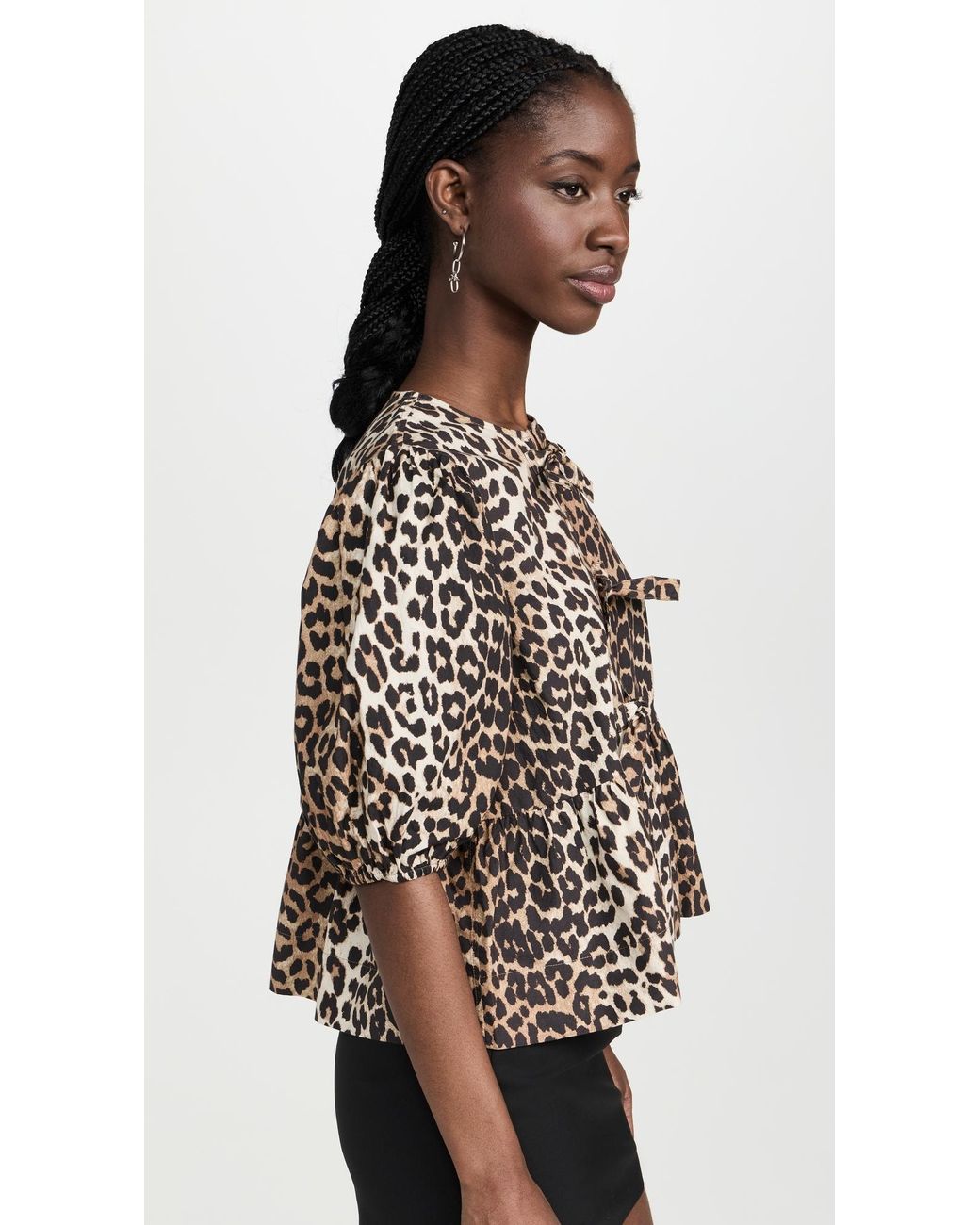 leopard print peplum blouse