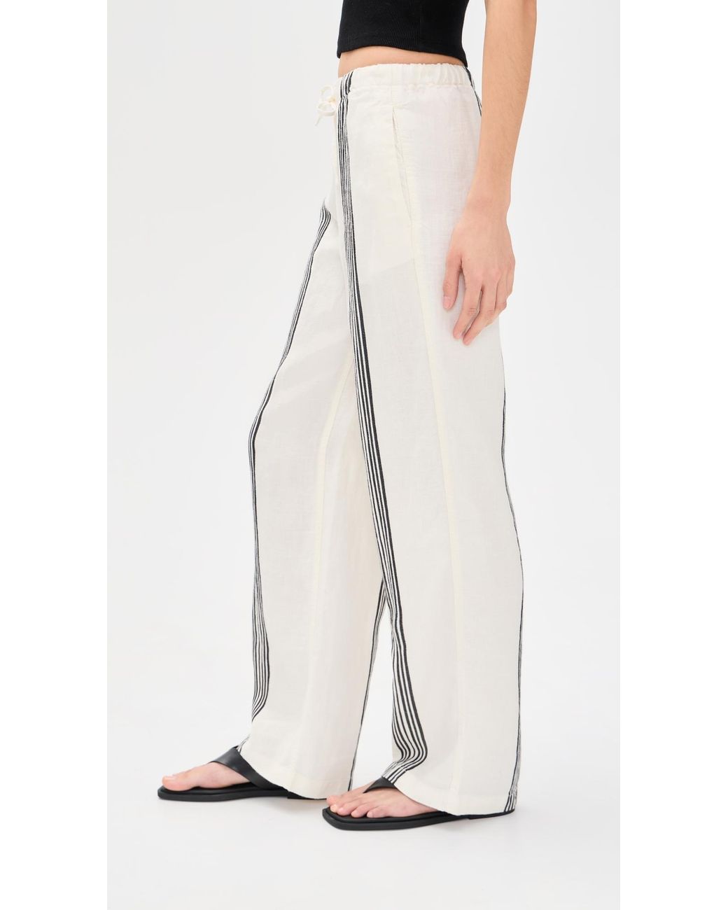 Madewell White Pull-On Linen Pants