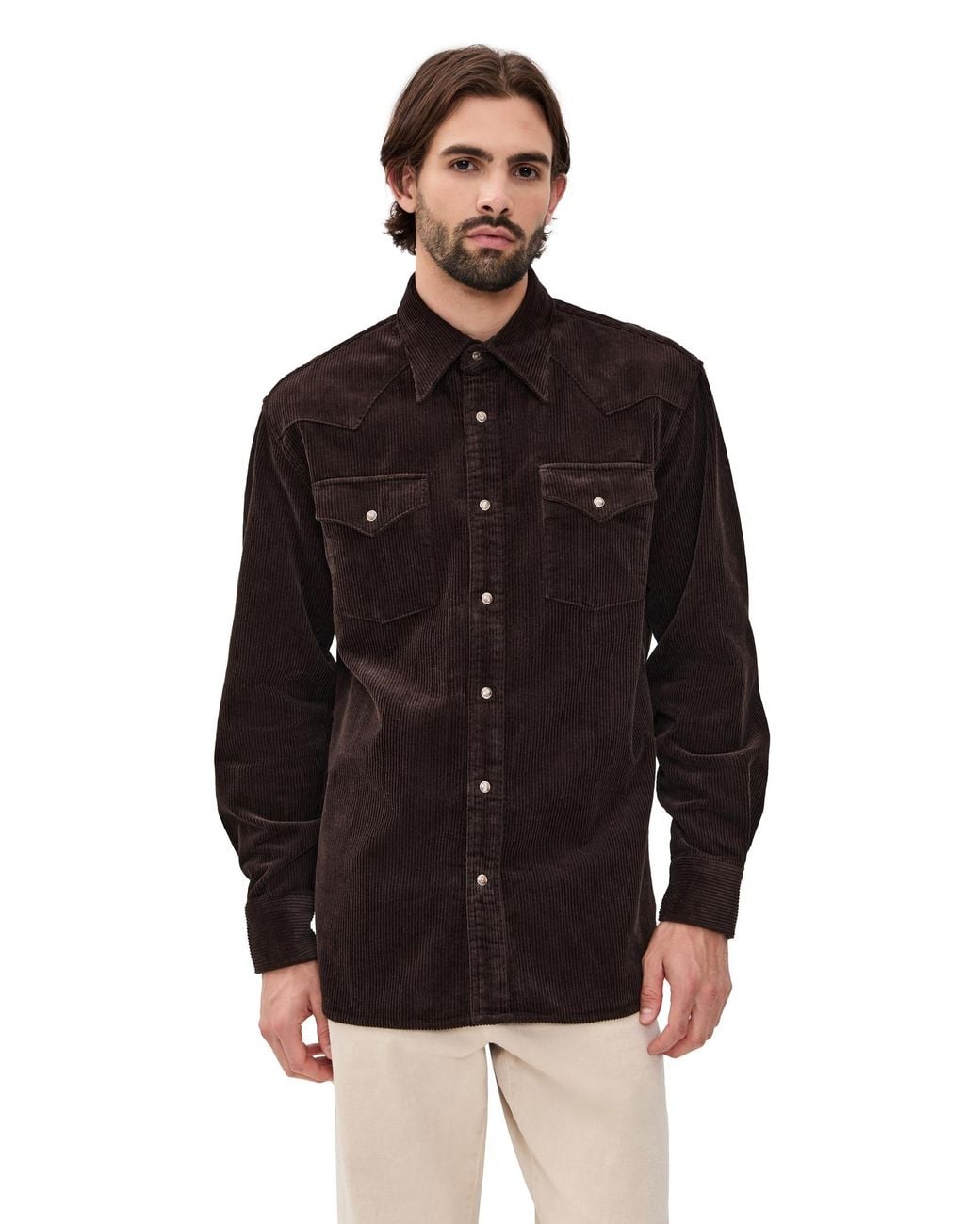 NN07 Ricky Corduroy Western Shirt in Black for Men | Lyst