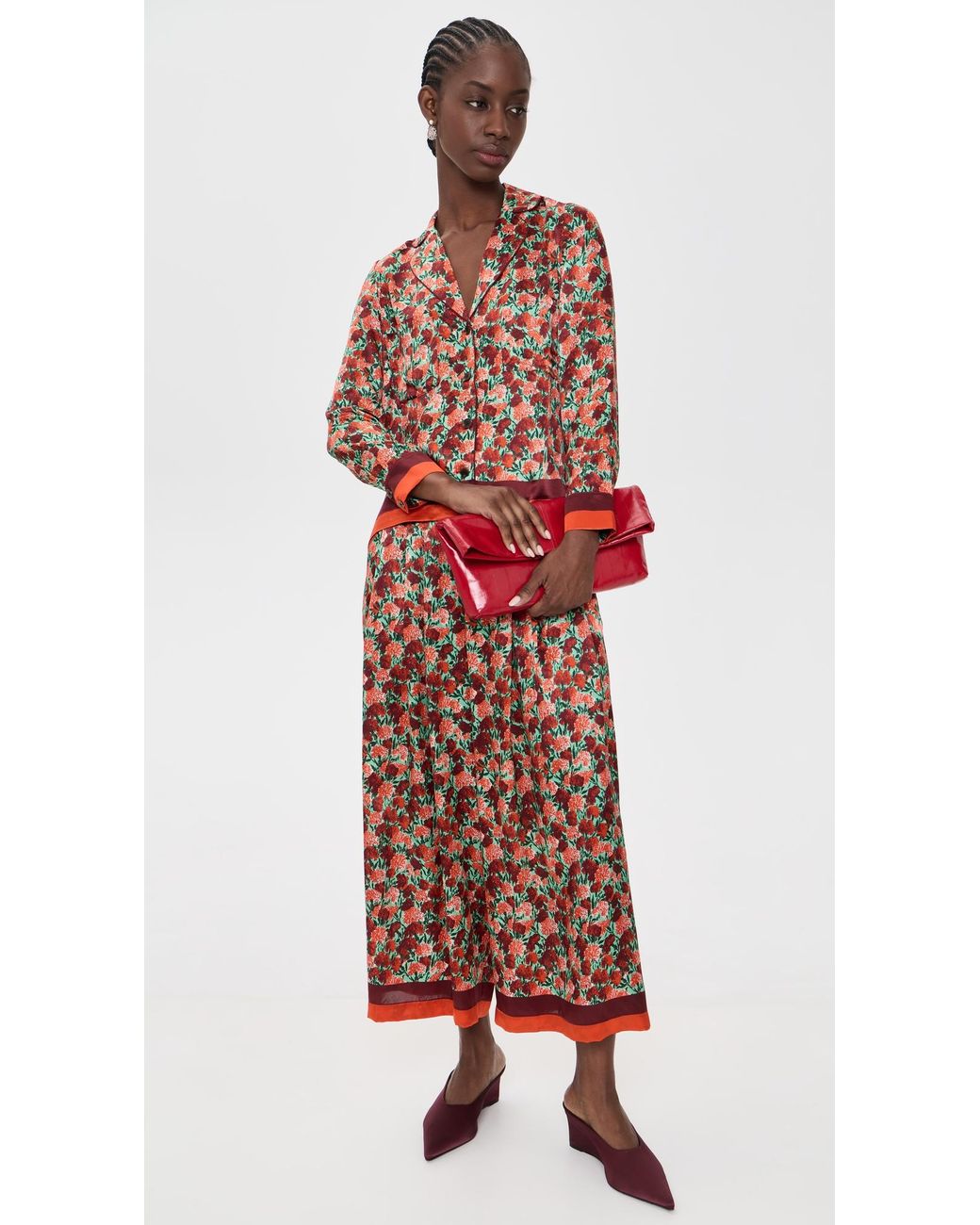Hunter Bell Red Roxy Silk Top