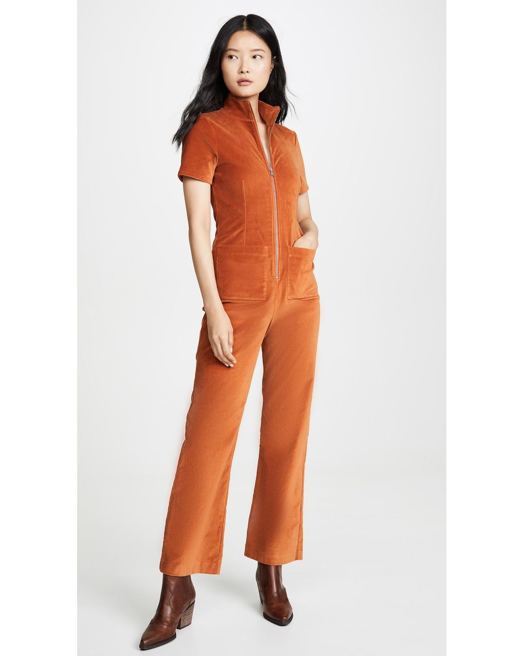 STAUD Ziggy Jumpsuit in Orange Lyst