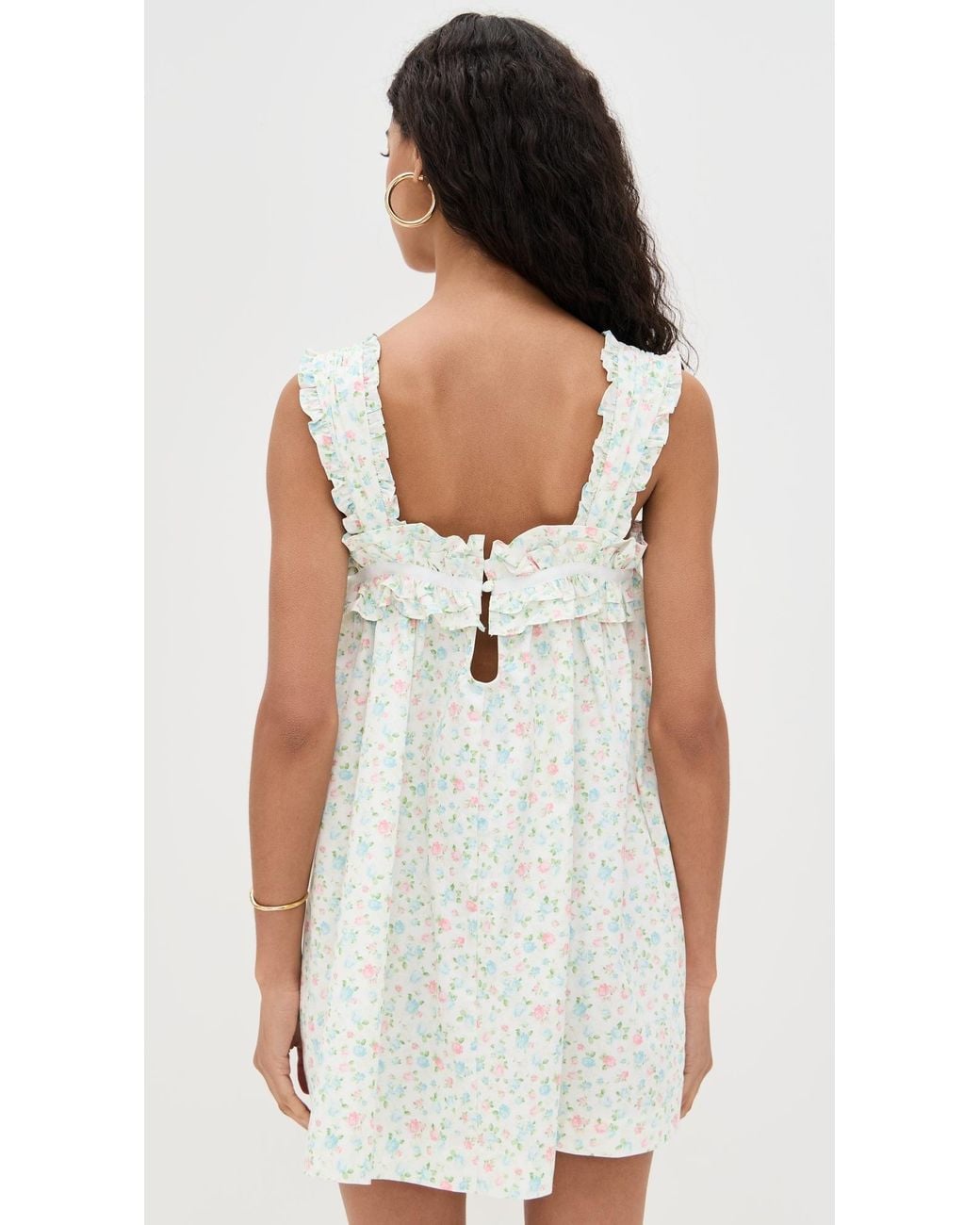 knee length dresses for ladies I've Got Sunshine Ruffle Strap Mini Dress Baby Blue main image 0